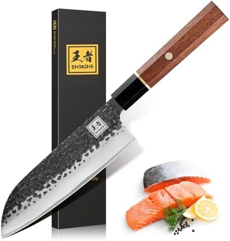 ENOKING Japanese Santoku Knife 7 Inch High Carbon Stainless Steel