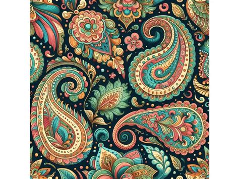 8 Colorful Seamless Paisley Pattern By Dianaxstoyanova Thehungryjpeg