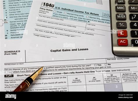 Capital Gains Form For Federal Income Tax Return And Calculator