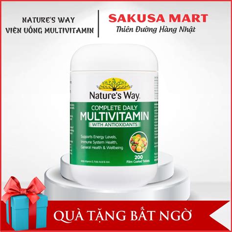 Viên Uống Vitamin Tổng Hợp Nature’s Way Complete Daily Multivitamin Úc 200 Viên Tăng Sức Đề