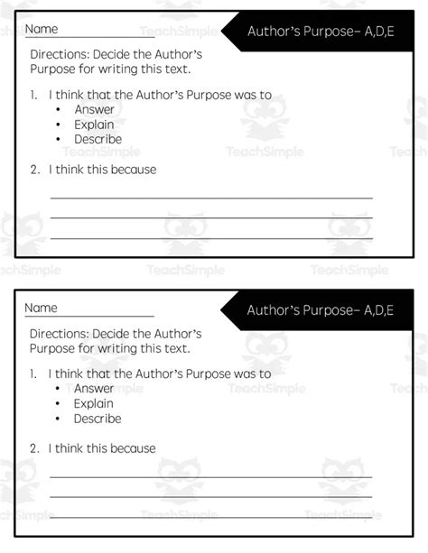 Reading Quick Check Author S Purpose By Teach Simple