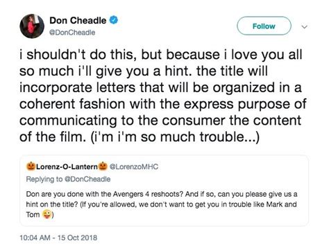 Don Cheadle Trolls Fans Over Avengers 4 Title