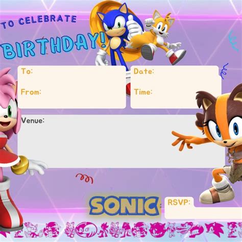 Sonic Party Printable Etsy