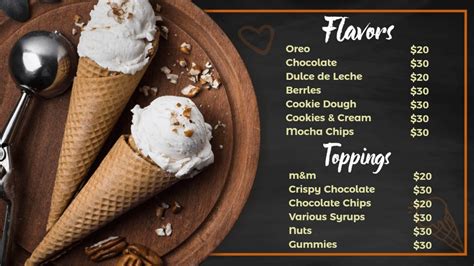 Ice Cream Store Digital Menu Boards Free Menu Templates