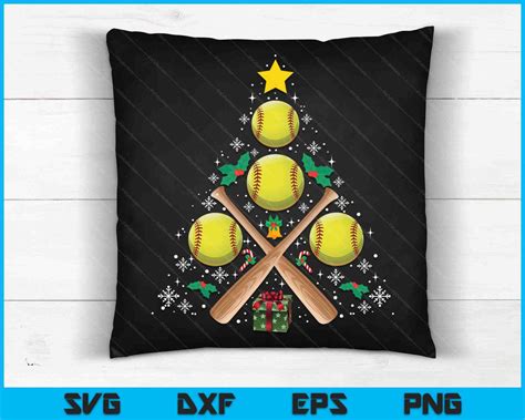 Softball Equipment Christmas Tree Christmas Softball SVG Files ...