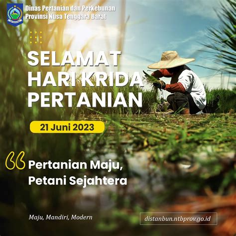 Selamat Hari Krida Pertanian Dinas Pertanian Dan Perkebunan Provinsi Ntb