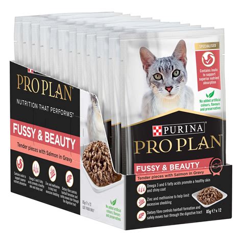 Pro Plan Adult Fussy And Beauty Salmon Pouch Wet Cat Food 85g Petpost