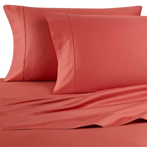 Amazon Wamsutta 400 Thread Count Sateen Queen Sheet Set In Coral