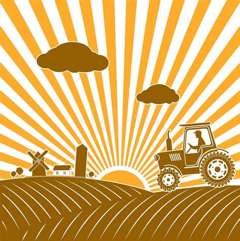 Tractor Working Agricultural Field Stock Illustrations 966 Tractor