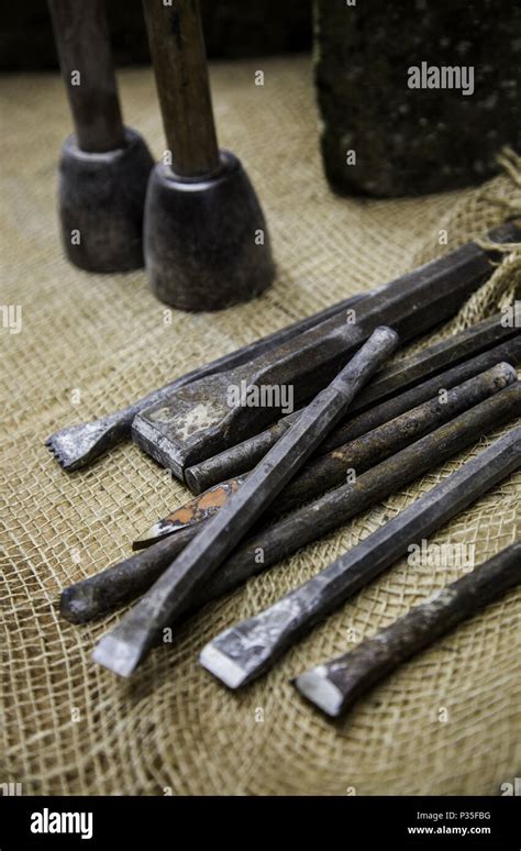 Stone carving tools detail tools hi-res stock photography and images - Alamy