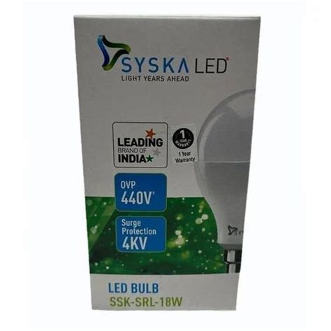 Syska Ssk Srl W Led Bulb Lm W Cool White At Rs Box In