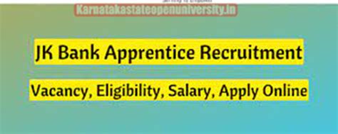 JK Bank Apprentice Recruitment 2024 Vacancy Eligibility Salary