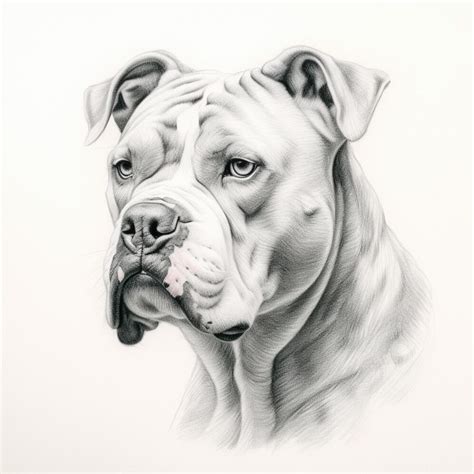 Premium Photo Drawing Of A Dog With A White Background Generative Ai