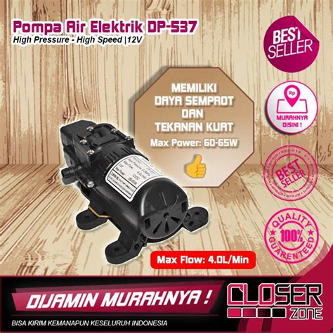 Jual Pompa Air Elektrik High Pressure 12V DP 537 Black Shopee