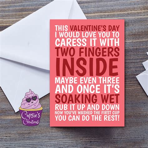 Naughty Sex Joke Valentine S Day Card For Him Funny Valentine S Gift For Husband Or Boyfriend