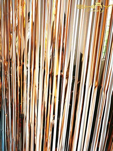 ShinyBeauty 3FTx8FT Metallic Rose Gold Foil Fringe Curtain Photo