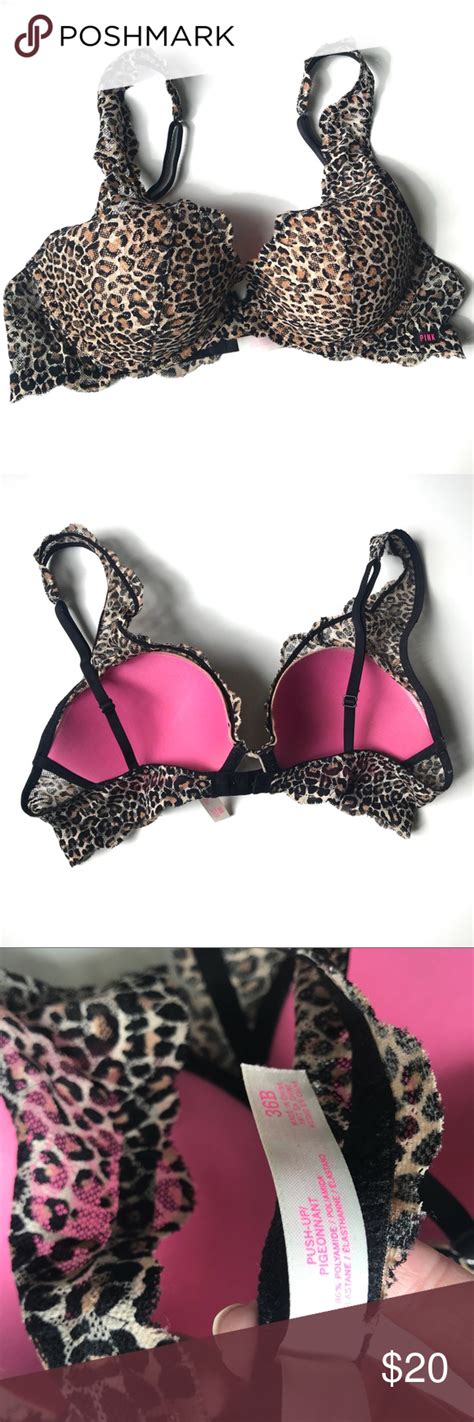 Pink Victorias Secret Leopard Print Push Up Bra Push Up Bra Bra