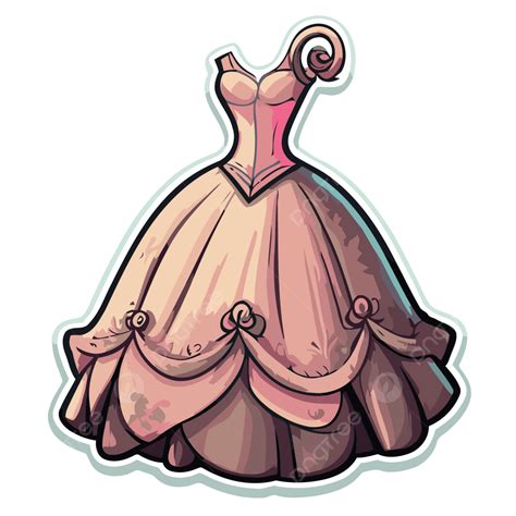 Sticker Anime Princesa Vestido Cartoon Clipart Vector PNG , Diseño De ...