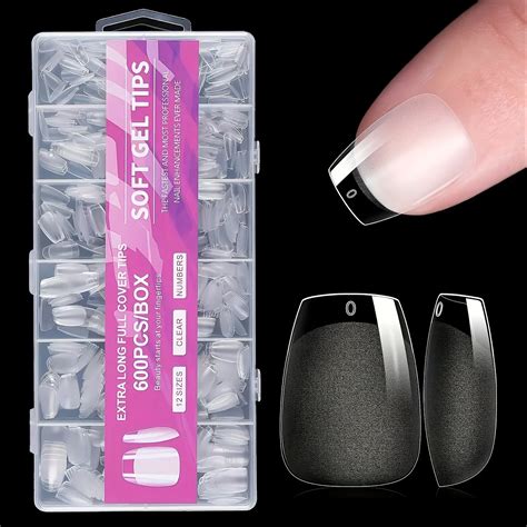 Pcs Short Coffin Nail Tips Half Matte False Tips Full Cover Soft Gel