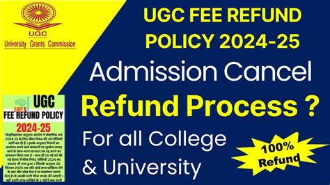 Full Fees Refund By Colleges Ugc Refund Policy