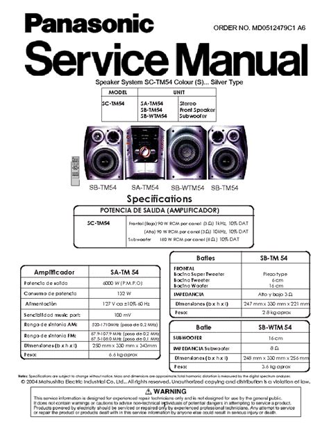 Panasonic Sa Tm54 Mini Combo Service Manual Download Schematics Eeprom Repair Info For