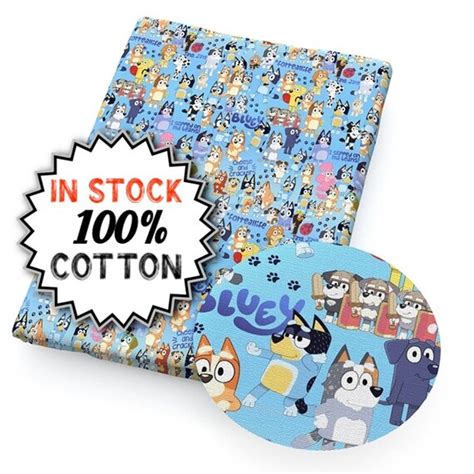 Disneys Bluey Collage Print 100 Cotton Fabric Fat Etsy