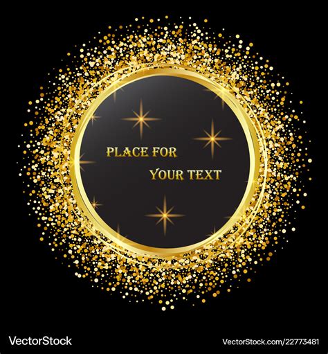 Black And Gold Background With Circle Frame Vector Image