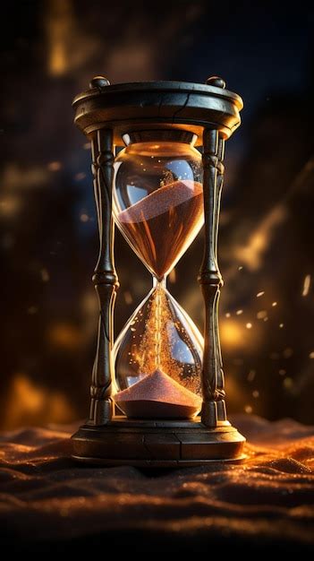 Premium Ai Image Sands Of Time In Glowing Hourglass Vertical Mobile