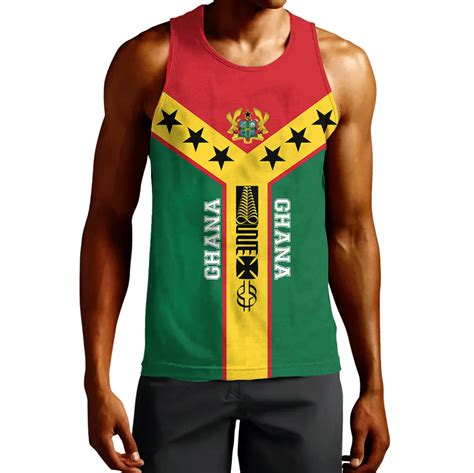 Africazone Clothing Ghana Rising Symbol Adinkra Tattoo Mens Tank Top