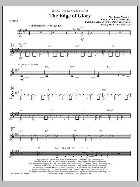 The Edge Of Glory - Electric Guitar | Sheet Music Direct