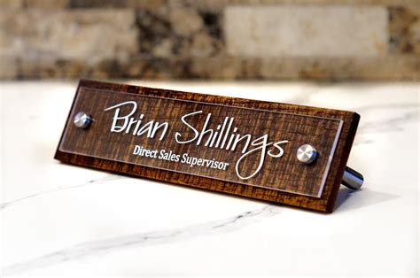 Desk Name Plate Rustic Custom Office Name Sign 2 5 X 10 Inches Garo