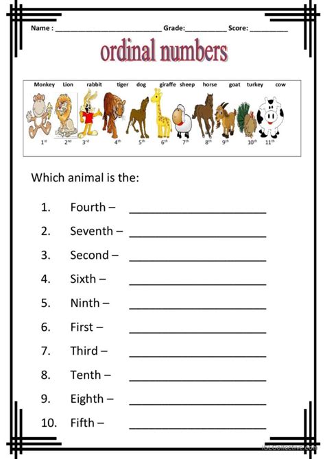 Ordinal Numbers English Esl Worksheets Pdf And Doc