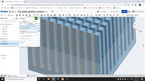 La Extrusión De Corte En Onshape Youtube