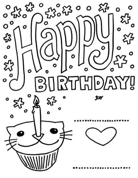 Printable Cute Happy Birthday Coloring Pages