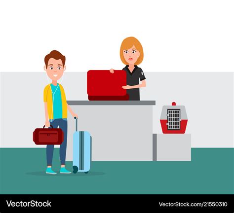 Airport Baggage Security Check Royalty Free Vector Image