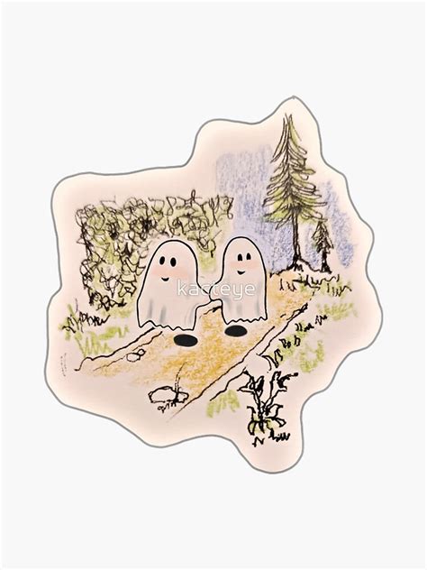 Ghosts Holding Hands Sticker For Sale By Kacteye Redbubble