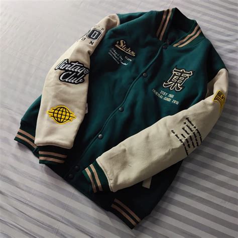 HIJAU PRIA Varsity Baseball Jacket Green Full Print Unisex Men Women