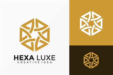 Luxury Line Art Hexagon Logo Vector Design Abstract Emblem Designs