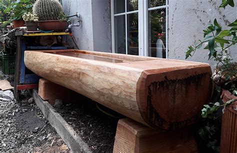 Brunnen Aus Holz Vom K Nstler Nach Mass Gefertigt Baum Wald Gartenpflege