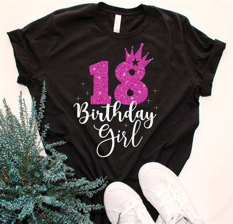 18th Birthday Girl Crown Queen Svg Eighteen Birthday Tee Etsy Canada