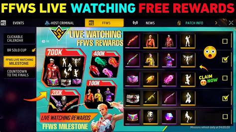 FF Max FFWS LIVE WATCHING Free Rewards New Event Free Fire FF