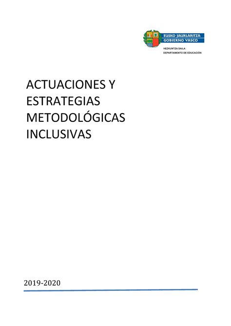 Actuaciones Y Estrategias Inclusivas C ACTUACIONES Y ESTRATEGIAS