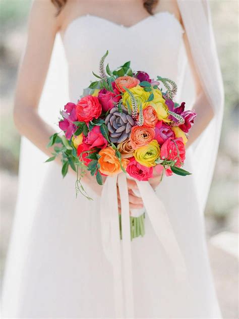 15 Bright Bouquets And The Best Blooms To Use Bright Wedding Flowers