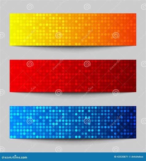 Set Of Colorful Pixel Banners Stock Vector Illustration Of Background