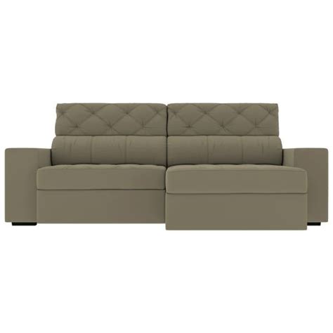 Sofá Retrátil M Sala de Estar Andrea Suede Nude Gran Belo MadeiraMadeira