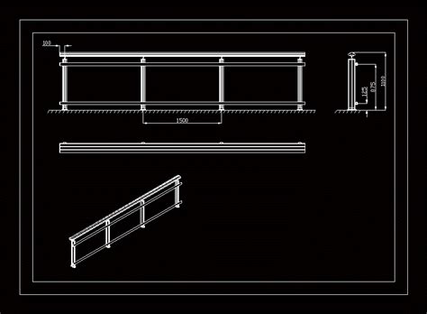 Detalle Baranda De Vidrio En Dwg Kb Librer A Cad