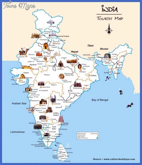 India attraction map - India attractions map (Southern Asia - Asia)