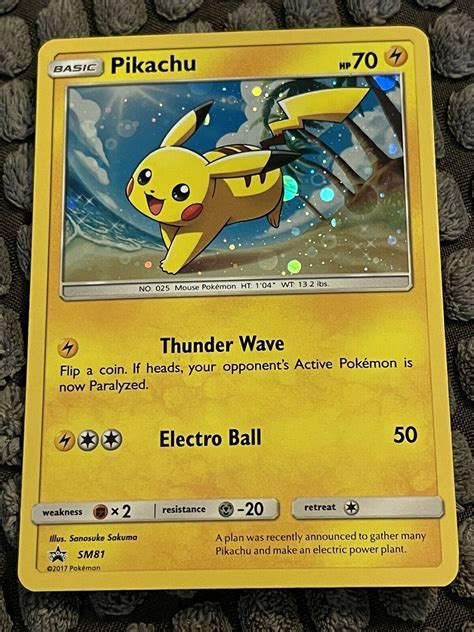 Galaxy Holo Pikachu Pokemon Black Star Promo Card Sm Holographic