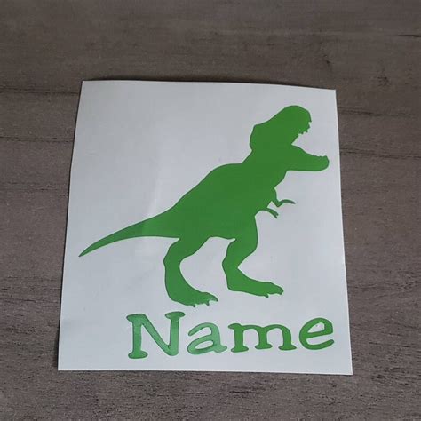 T Rex Decaldinosaur Stickerdecal For Kidscar Decalname Etsy