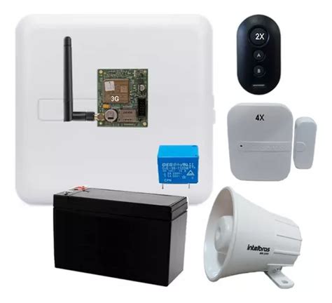 Kit Alarme Intelbras Amt 1000 Smart Net App 3g 4 Sensor